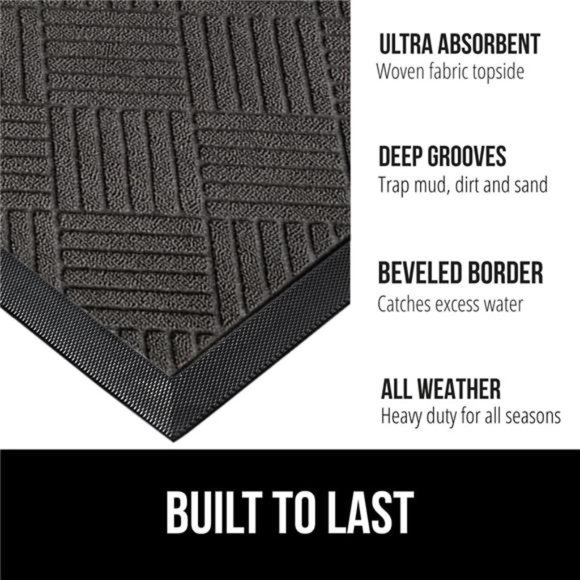 100% Waterproof All-Season WeatherMax Doormat, Durable Natural Rubber - Picture 2 of 7